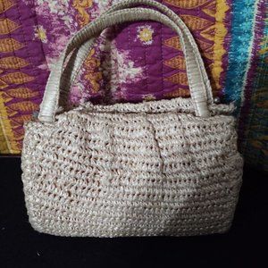 Dayne Taylor Vitage Clasp Straw Purse